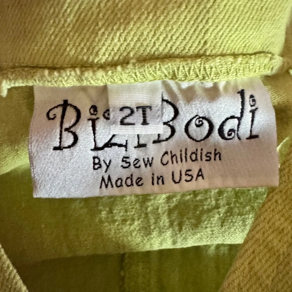 Bizi Bodi Lime Green Kids Overalls Size 2T‎ Quirky Cute| Whimsical Kid wear